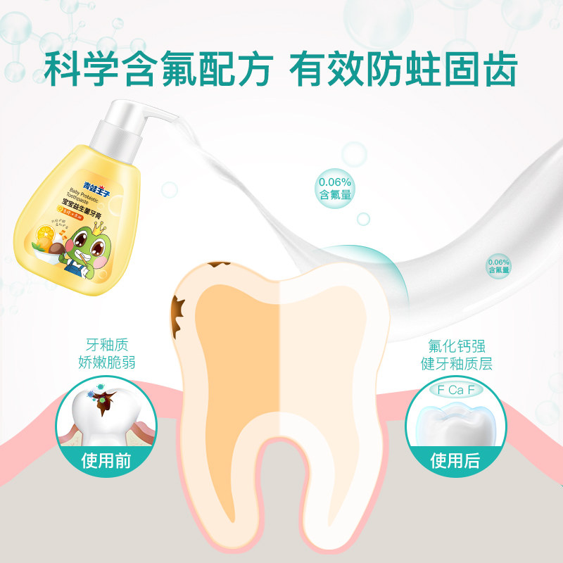 青蛙王子可吞咽3一12岁小孩牙膏 青蛙王子牙膏