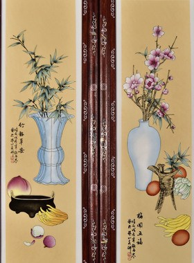 古玩杂项旧藏老木雕花板画