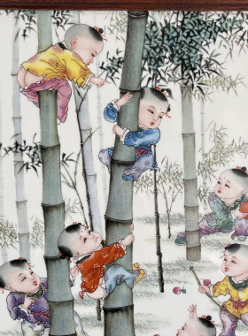 景德镇古玩杂项紫檀木框装饰画