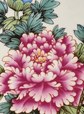 古玩杂项旧藏花梨木镶粉彩画