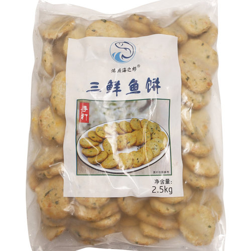 三鲜鱼饼海之郎5斤小吃鱼胶玉米油炸鱼扒年糕冷冻食品广东4包包邮 - 图0