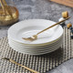 Pure white ceramic household dish plate round rice plate