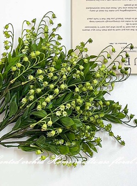 单枝5杈铃兰仿真花客厅装饰假花摆件高品质绿植插花花束家居摆设