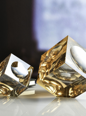 水晶凹面魔方装饰摆件