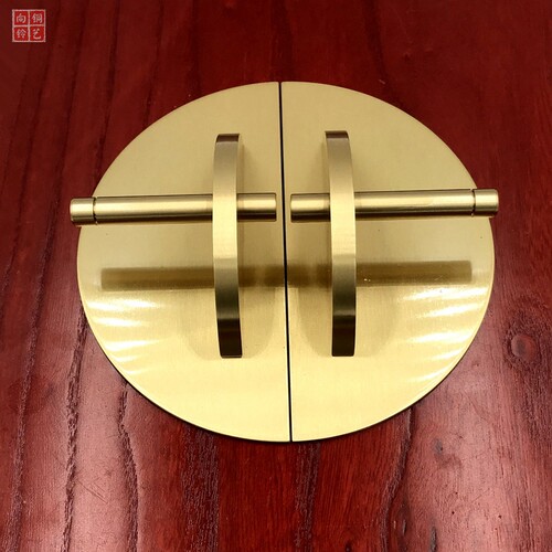 新中式柜门拉手仿古家具红木纯铜配件抽屉衣柜古典黄铜北欧门把手 - 图0