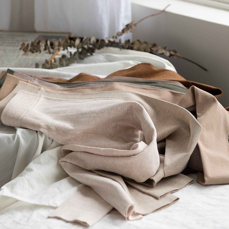 春秋纯棉九分灰色竖条纹压力打底裤 洛俪娅舍打底裤