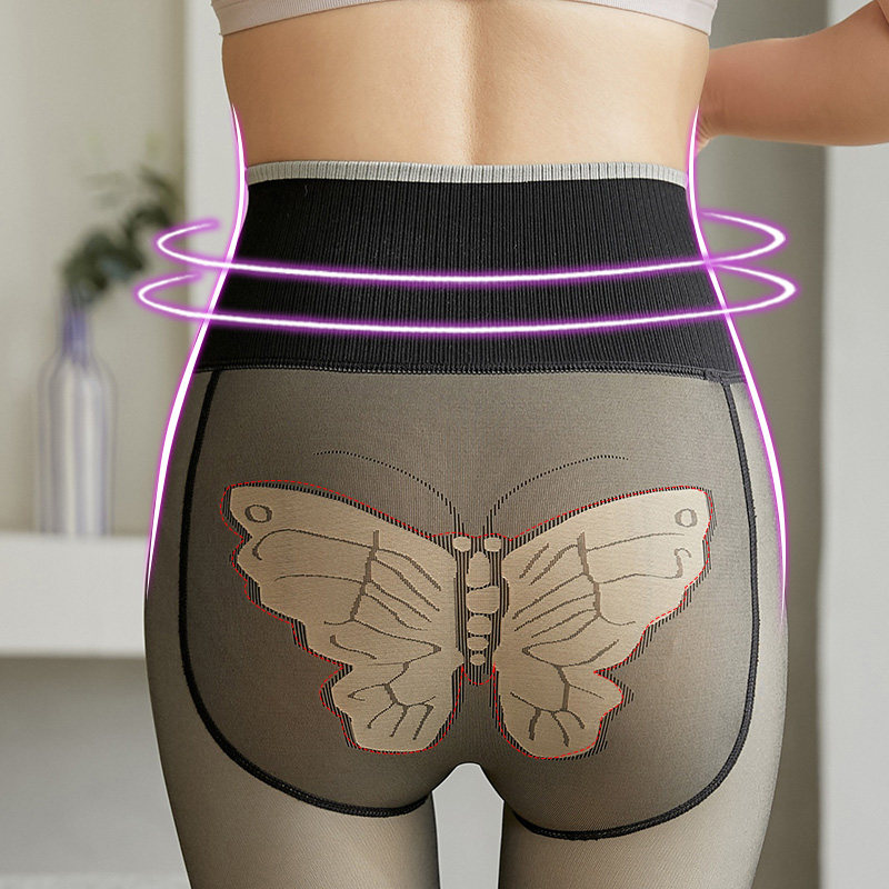 高腰空姐灰提臀加绒一体透肤连裤袜 洛俪娅舍打底裤