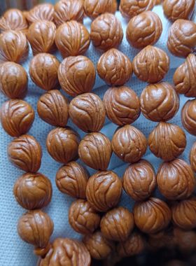 秦岭山野生龙纹桃核长串脖挂小尺寸桃核108颗深清打底好的不修的