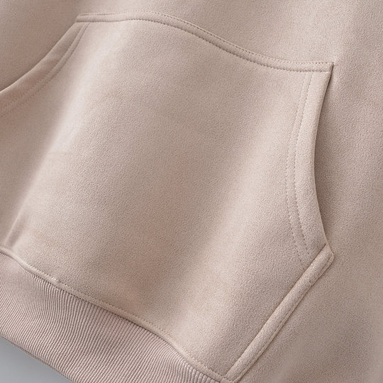 连帽卫衣女大码加绒2024秋冬新款胖mm韩版宽松慵懒风麂皮绒套头衫