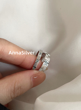 通体S925纯银冷淡设计感蝴蝶滴胶戒指开口指环