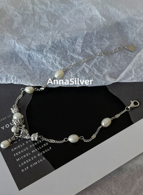 通体S925纯银铃兰花手链珍珠设计冷淡感手饰