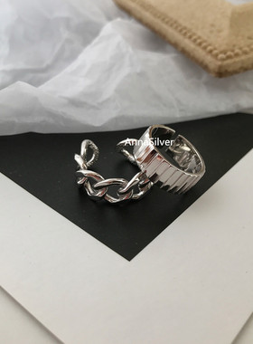 通体s925纯银简约气质链条阶梯