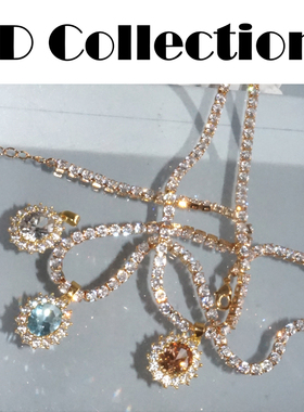 原创款游园锆石项链baby蓝