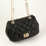 Маленькая сумка через плечо, кожаная небольшая сумка, черная барсетка с ромбовидным узором, из натуральной кожи, воловья кожа, в стиле Шанель, intel core i6, 6 plus