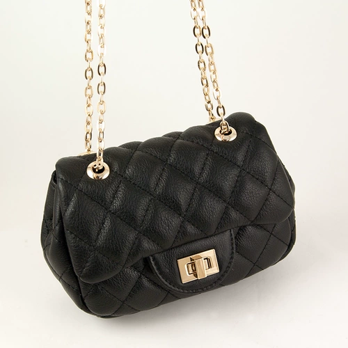 Маленькая сумка через плечо, кожаная небольшая сумка, черная барсетка, из натуральной кожи, воловья кожа, в стиле Шанель, intel core i6, 6 plus