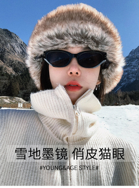 gm雪地猫眼复古男女护目墨镜