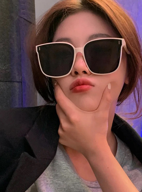 米白色墨镜偏光遮阳方形男女网红