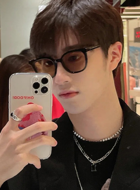 小红书韩版墨镜茶色女黄色小脸