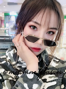 复古港味嘻哈网翻盖太阳镜双层