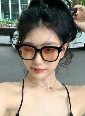 复古渐变粉色墨镜女网红可配度