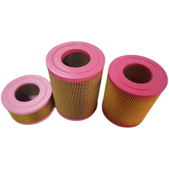 Red five-ring air compressor air filter 7.5KW11KW plastic air filter filter 22kW air filter element through both ends