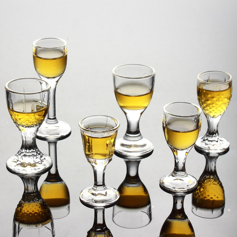 小酒杯白酒杯玻璃小号一口杯烈酒杯酒盅酒具子弹杯云吞杯套装家用_虎窝淘