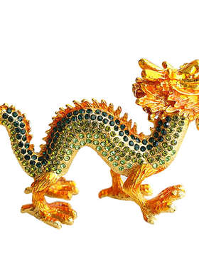 可爱合金镶钻生肖摆件装饰品酒柜家居家居马上封侯龙摆件办公桌