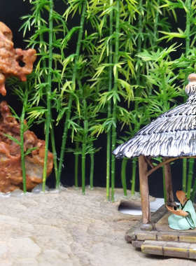 读书看书古人物小摆件奇石盆景鱼缸沙盘枯山水微景观造景树脂道具