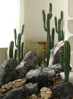 玻璃钢仿真石头户外庭院景观假山枯山水造景装饰摆件雕塑黑山石