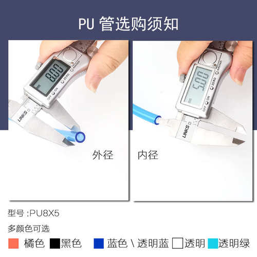 福州 PU气管8*5进口气动防爆空压机软管线4/ 6/10/12/16多排并联 - 图1