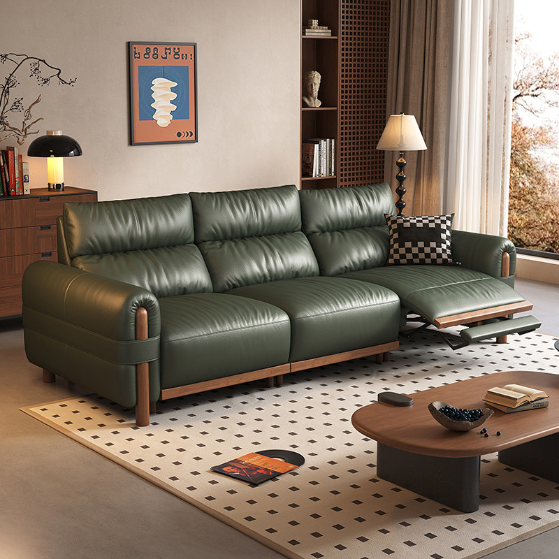 中古风黑胡桃木功能电动沙发客厅大小户型实木真皮沙发新款,淘宝优惠券,粉丝福利购,淘宝优惠卷