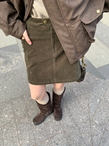 KERNELS COSMOS 23FW Man City holiday retro gold buckle light core suede a word 100 for a casual half-body dress