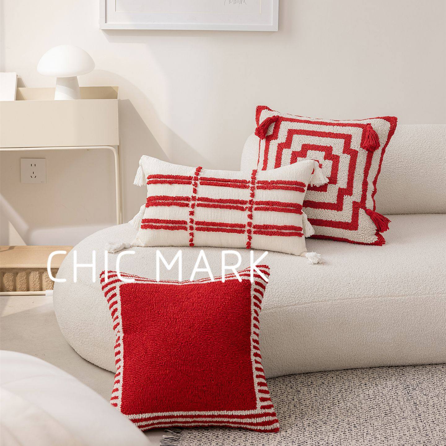 2026新年喜庆节日高级刺绣经典棋盘格抱枕沙发靠垫样板间装饰枕头,淘宝优惠券,粉丝福利购,淘宝优惠卷