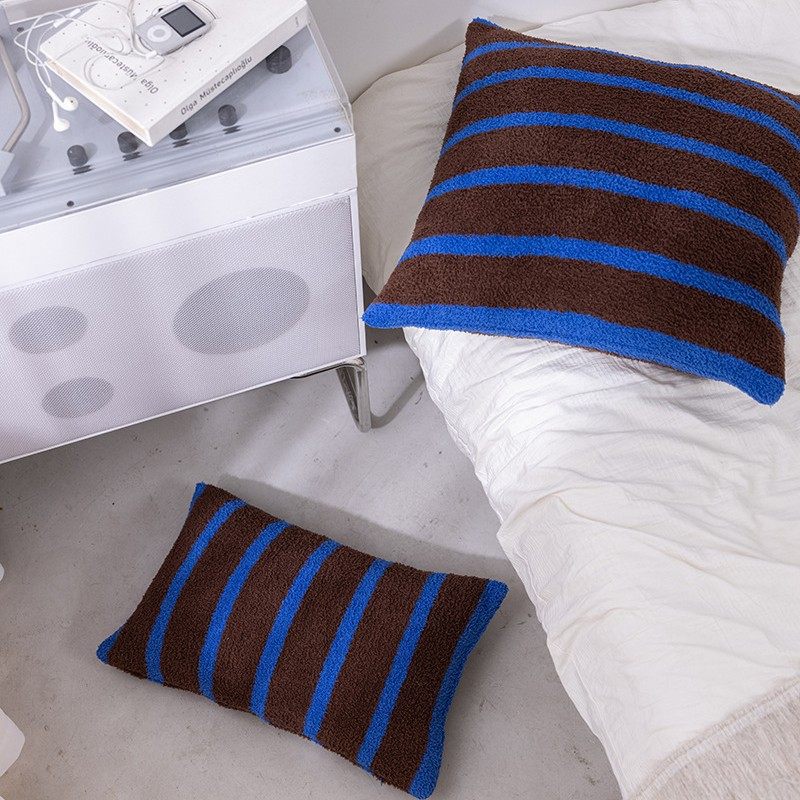 美拉德复古条纹抱枕双面半边绒针织腰枕抱枕客厅卧室样板间靠枕垫,淘宝优惠券,粉丝福利购,淘宝优惠卷