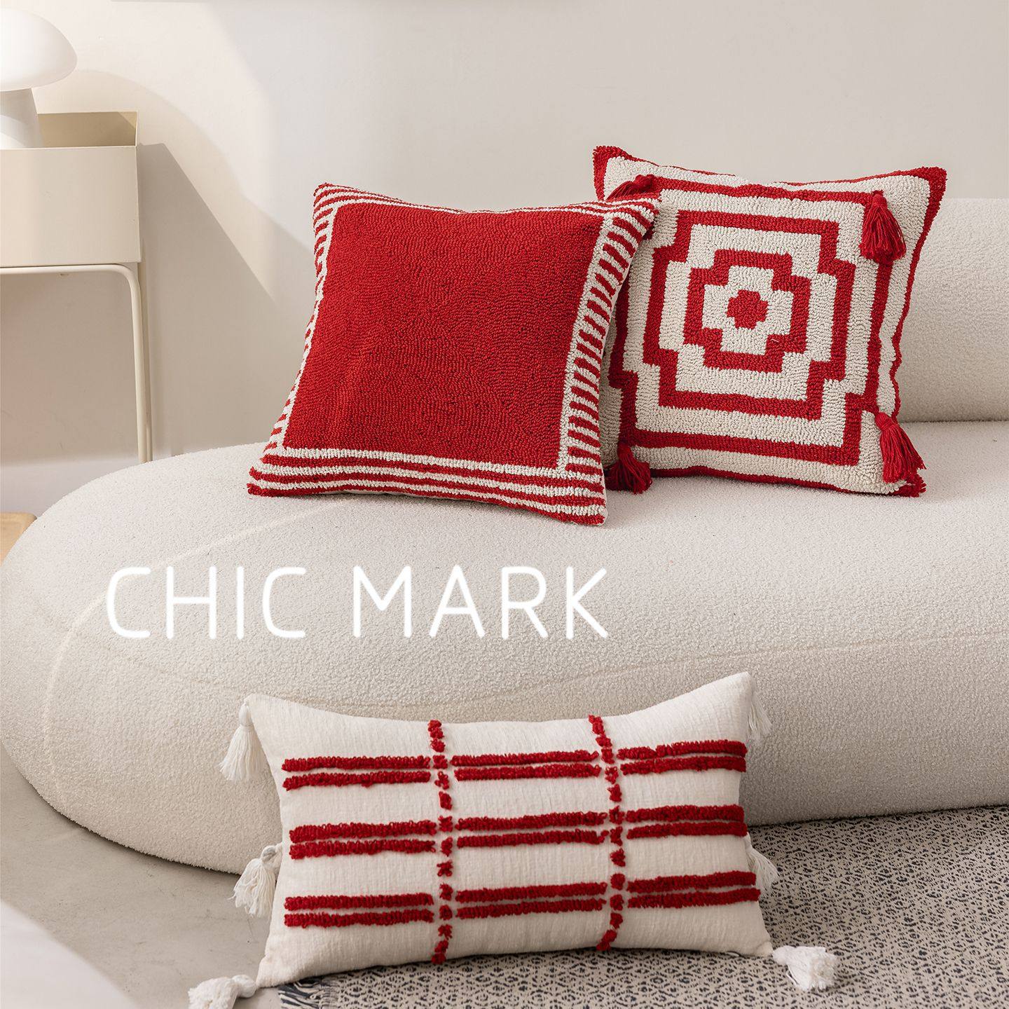 2026新年喜庆节日高级刺绣经典棋盘格抱枕沙发靠垫样板间装饰枕头,淘宝优惠券,粉丝福利购,淘宝优惠卷