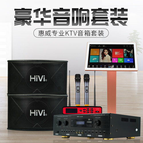 HIVI惠威 KX1000家用10寸专业KTV音响K歌会议卡拉OK卡包音箱套装-图0