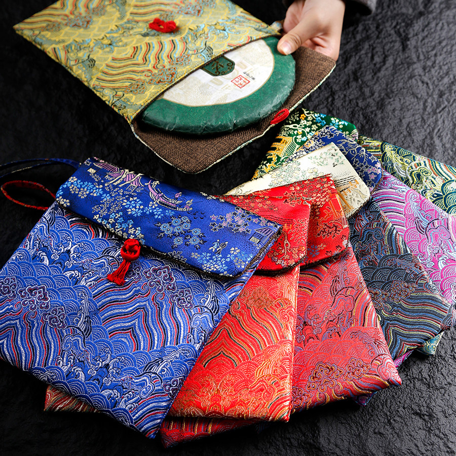 茶叶包装袋普洱茶白茶礼品袋茶饼袋翻盖便携手工唐装扣式礼品袋子,淘宝优惠券,粉丝福利购,淘宝优惠卷