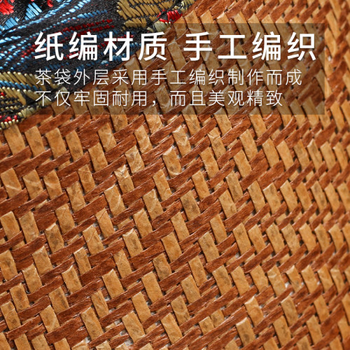茶叶包装袋普洱茶白茶5饼7饼通用布袋纸编草绳民族风布包收纳定制 - 图0