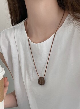 皮革腊肠狗小熊吊坠墨镜收纳包项链配饰百搭毛衣链小众设计感项饰