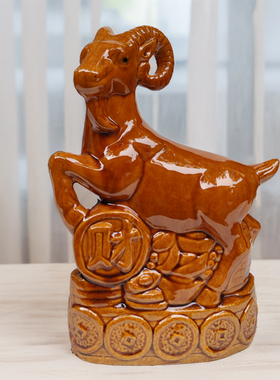 陶瓷羊摆件家居客厅装饰财福羊