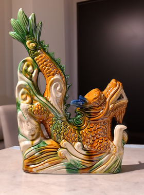 陶瓷龙凤摆件唐三彩家居开业乔迁