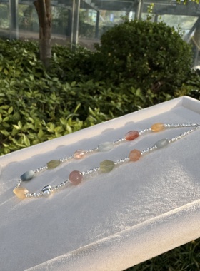 彩兔毛随型项链女士水晶手链，规格10-13mm