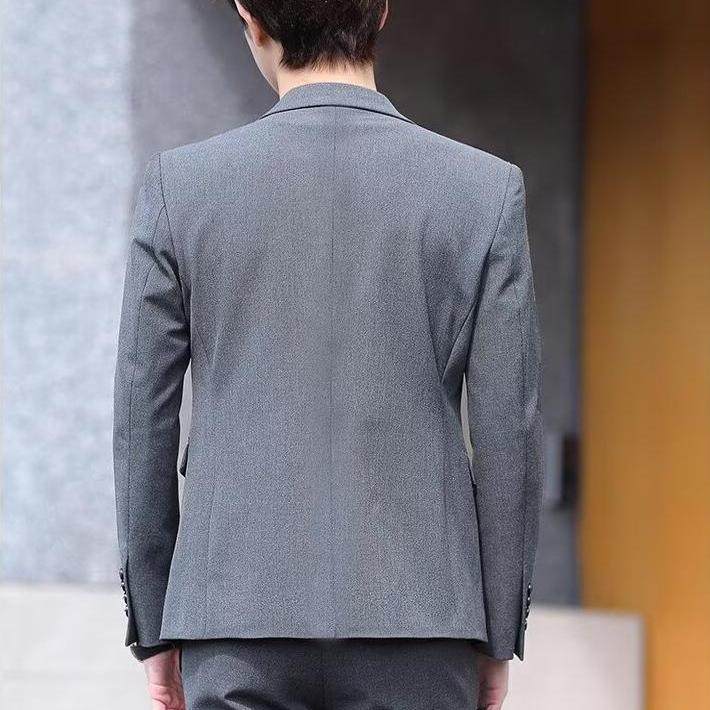 深灰色垫肩西装男平驳领修身外套职业正装婚礼面试小西服休闲便服,淘宝优惠券,粉丝福利购,淘宝优惠卷