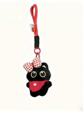 ins卡通小黑猫呆萌毛绒挂件挂饰