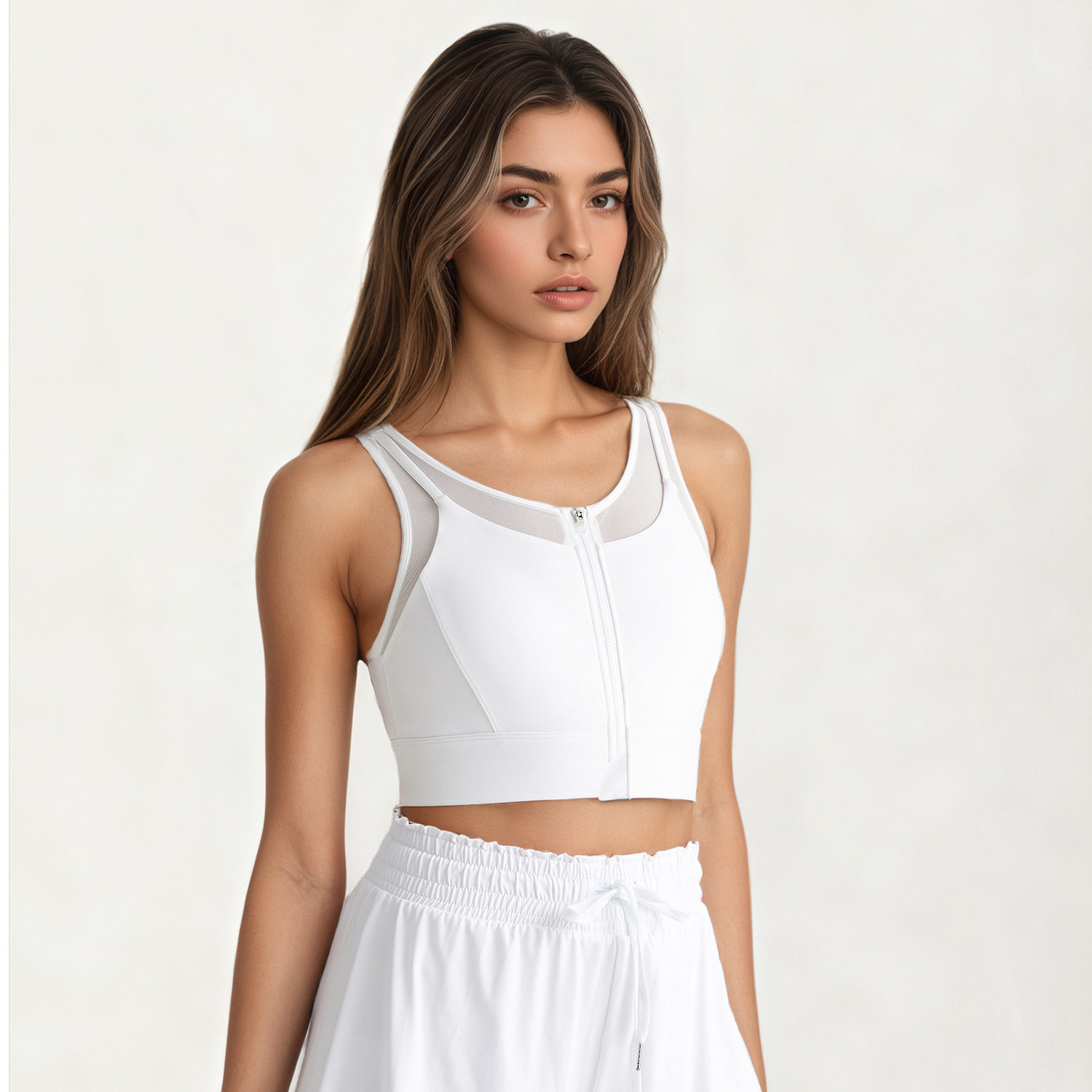 前拉链运动内衣防震跑步文胸网纱拼接健身瑜伽背心1394,淘宝优惠券,粉丝福利购,淘宝优惠卷