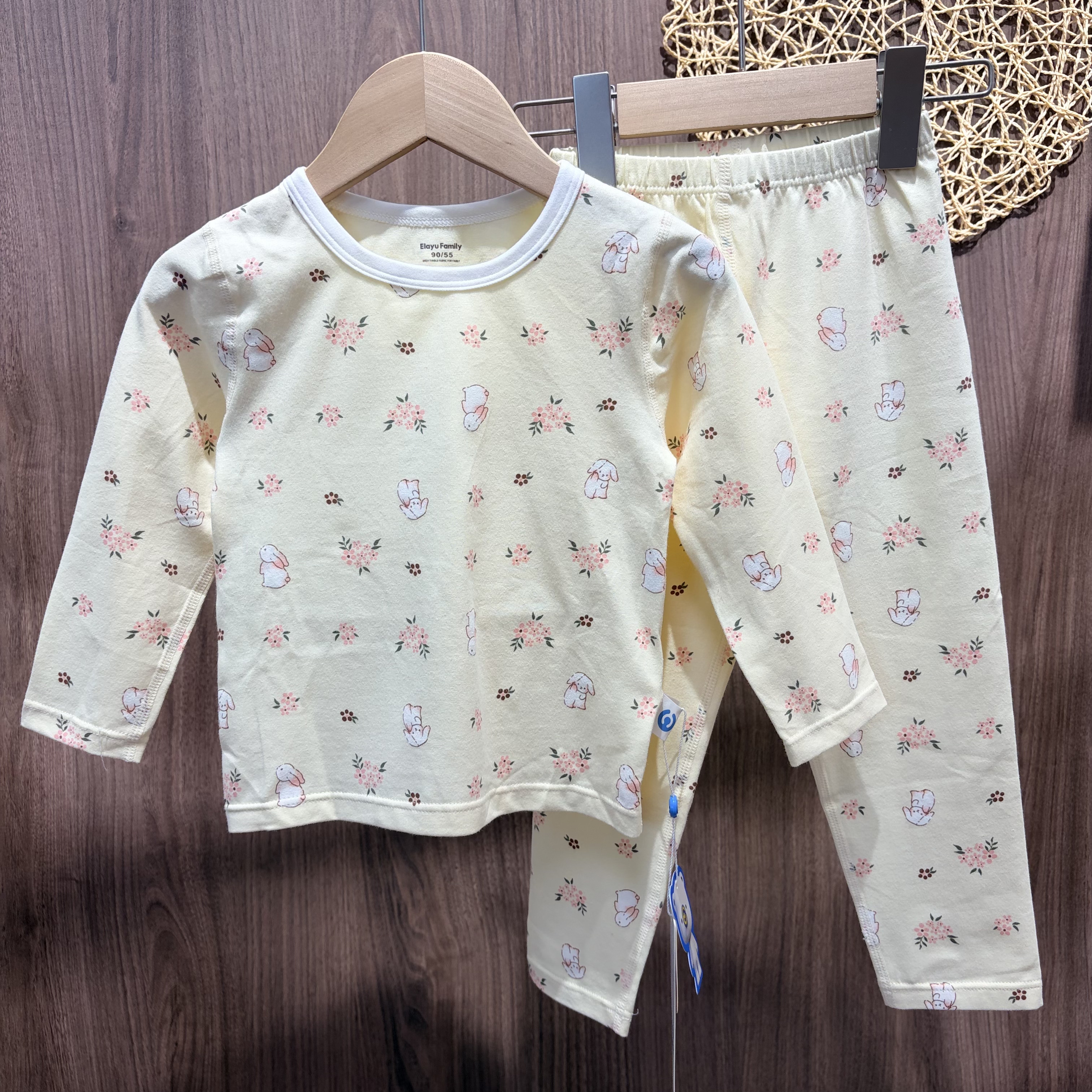 Yilayu Children's Underwear Set Girls Spring and Autumn Lycra Cotton Autumn Clothes and Autumn Pants Baby Cotton Home Clothing Pajamas