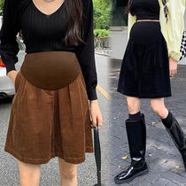 Pregnant woman shorts for autumn and winter wear 2023 new lamp core suede 50% Pants Loose Spring Autumn Tobellied Pants 100 Hitch Pants