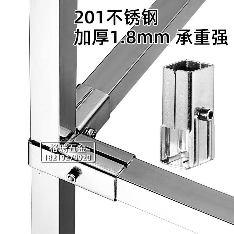 30x30方管连接件不锈钢管25夹片组装桌椅钢管接头方钢架子固定件-图0