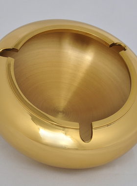 全铜光身烟灰缸摆件家居客厅茶几书房公司桌面装饰品乔迁商务礼品