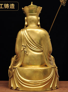全铜坐莲地藏王摆件大号地藏王菩萨铜像家用寺庙佛堂佛像供奉用品